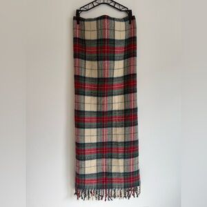 Abercrombie & Fitch Plaid Blanket Scarf in Red, Green, and Cream
